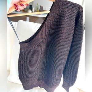 MANGO XS Metallic Thread Sweater